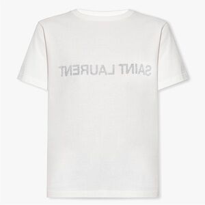 Saint Laurent White Tee with reverse Logo